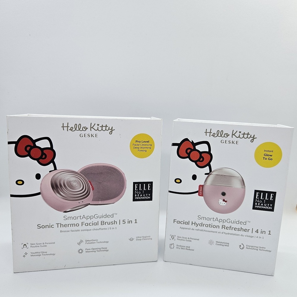 Hello Kitty x GESKE Skincare Bundle - Thermo Facial Brush‎ & Hydration Refresher